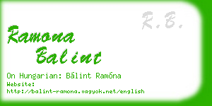 ramona balint business card